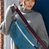 wayne sling bag | french blue suede