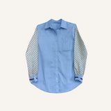 brooks button-down | blue | french floral ivory