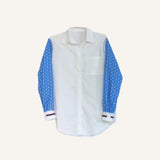 brooks button-down | white | french floral blue