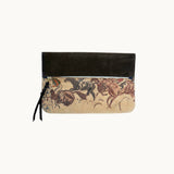 pierce pouch | running horses | brown suede