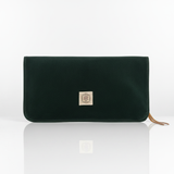 pierce pouch | forest green suede | running horses