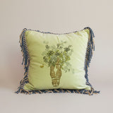 square pillow | wonder in bloom | velvet and fringe