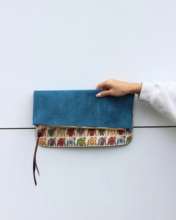 pierce pouch | french blue suede | silks