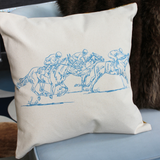 square pillow | running horses