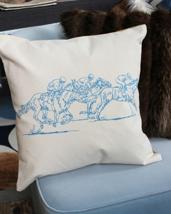 square pillow | running horses