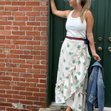 franco ruffle wrap skirt | green