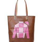 leather lenny | pink checkered silk