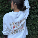 deconstructed sweatshirt | white | mahjong tiles