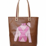 leather lenny | pink criss-cross silk