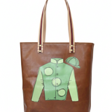 leather lenny | green polka dot silk