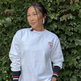 deconstructed sweatshirt | white | mahjong tiles