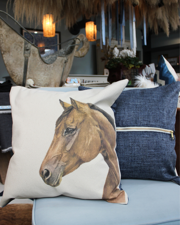 square pillow | horse portrait
