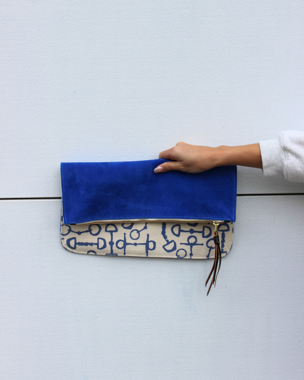 pierce pouch | royal blue suede | bits