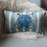 lumbar pillow | blue stripe with la fauve