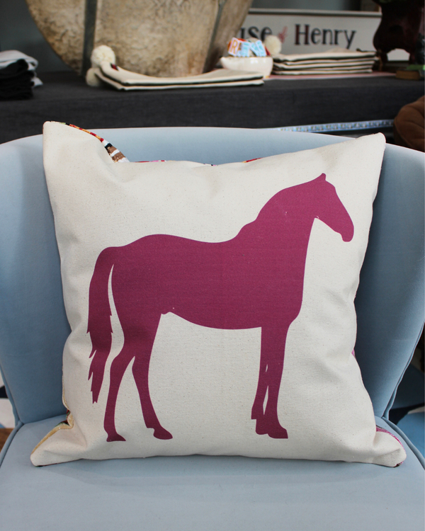 square pillow | standing horse