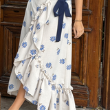 franco ruffle wrap skirt | blue