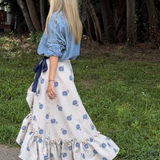 franco ruffle wrap skirt | blue