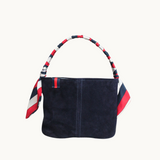 pascal bucket bag | navy suede