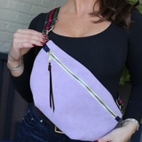 wayne sling bag | lavender suede