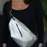wayne sling bag | silver metallic