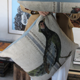 square pillow | green pheasant