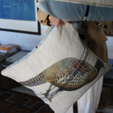 square pillow | orange pheasant