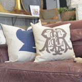 monogram velvet pillow