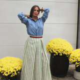bogart skirt | green stripe