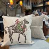 square pillow | holiday horse and jockey