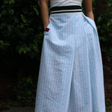 field skirt | light blue stripe