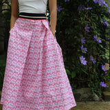 field skirt | pink floral