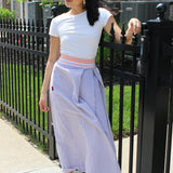 field skirt | brown seersucker