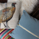 square pillow | orange pheasant