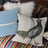 square pillow | green pheasant