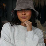 beau bucket hat | ash grey suede