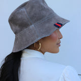 beau bucket hat | ash grey suede