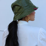 beau bucket hat | evergreen leather