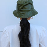 beau bucket hat | evergreen leather