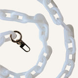 lucite crossbody chain | white