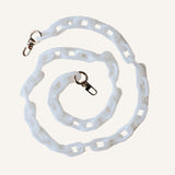 lucite crossbody chain | white