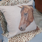 square pillow | horse portrait | linen