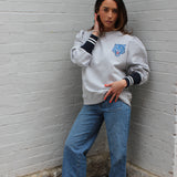 the flash pullover | gray | blue tiger