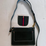 2 piece leather crossbody | green