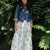 field skirt | green daisy