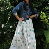 field skirt | green daisy