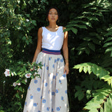 field skirt | blue daisy
