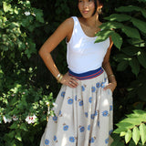 field skirt | blue daisy