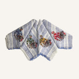 dinner napkins | blue stripe | jockey with saddle