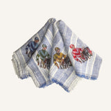 dinner napkins | blue stripe | jockey with saddle