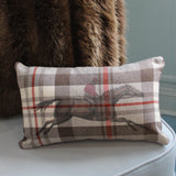 lumbar pillow | leather | plaid final stretch